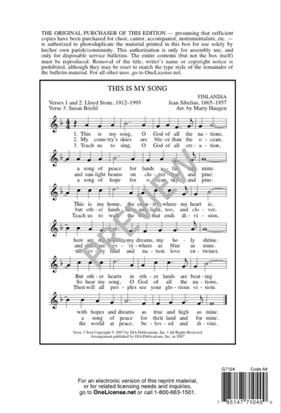 This Is My Song 4-Part scores gallery preview page 8