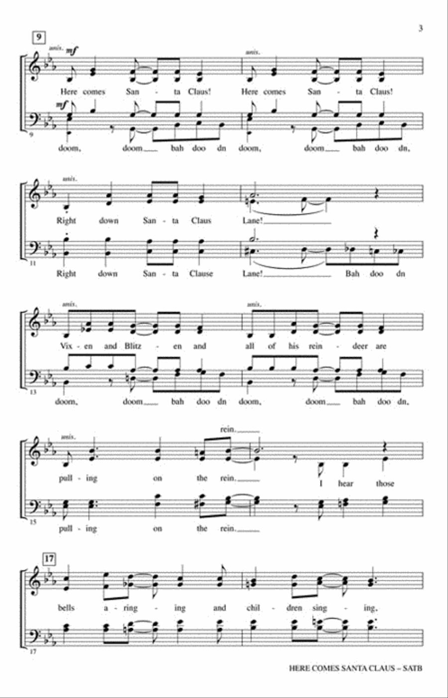 Here Comes Santa Claus Here Comes Santa Claus 4-Part scores gallery preview page 3