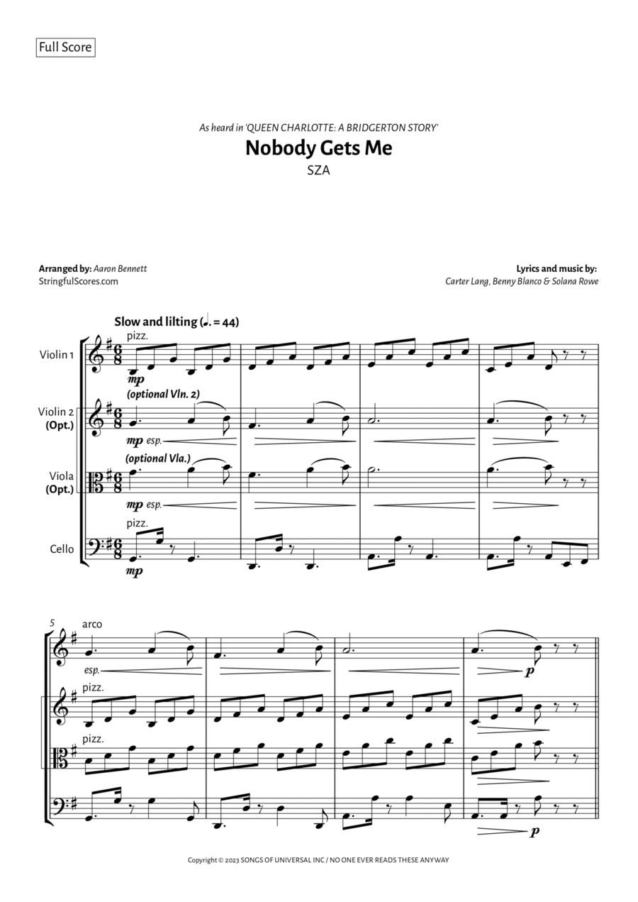 Nobody Gets Me String Trio scores gallery preview page 1