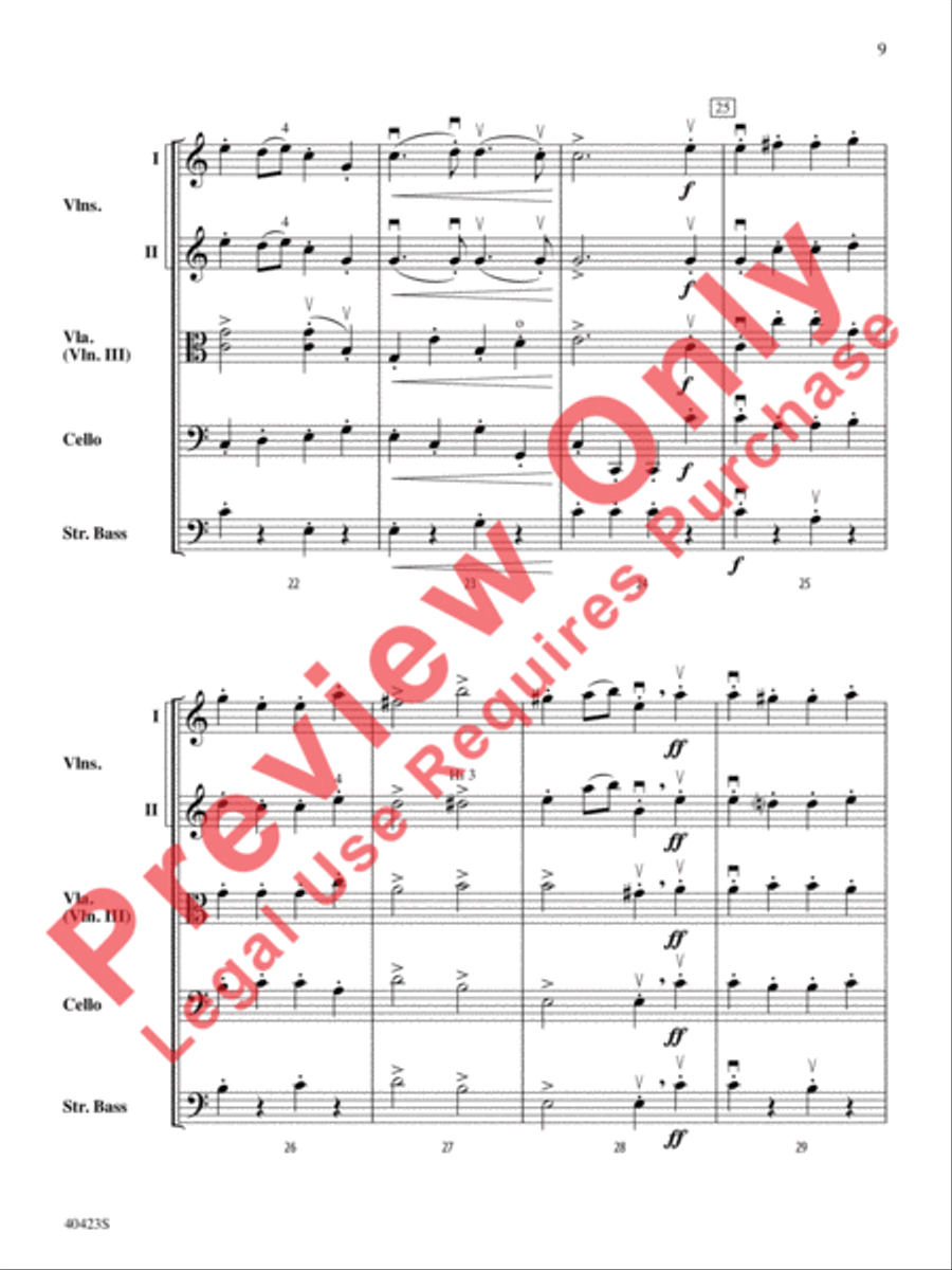 Gavotte and Rigadon from Suite in A Minor String Orchestra scores gallery preview page 10