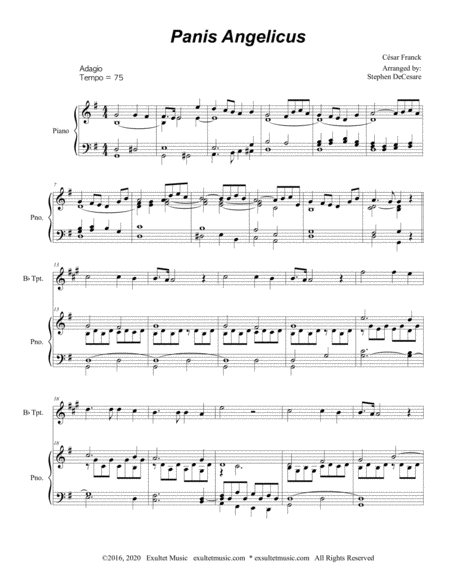 Panis Angelicus (for Bb-Trumpet solo - Piano accompaniment) image number null