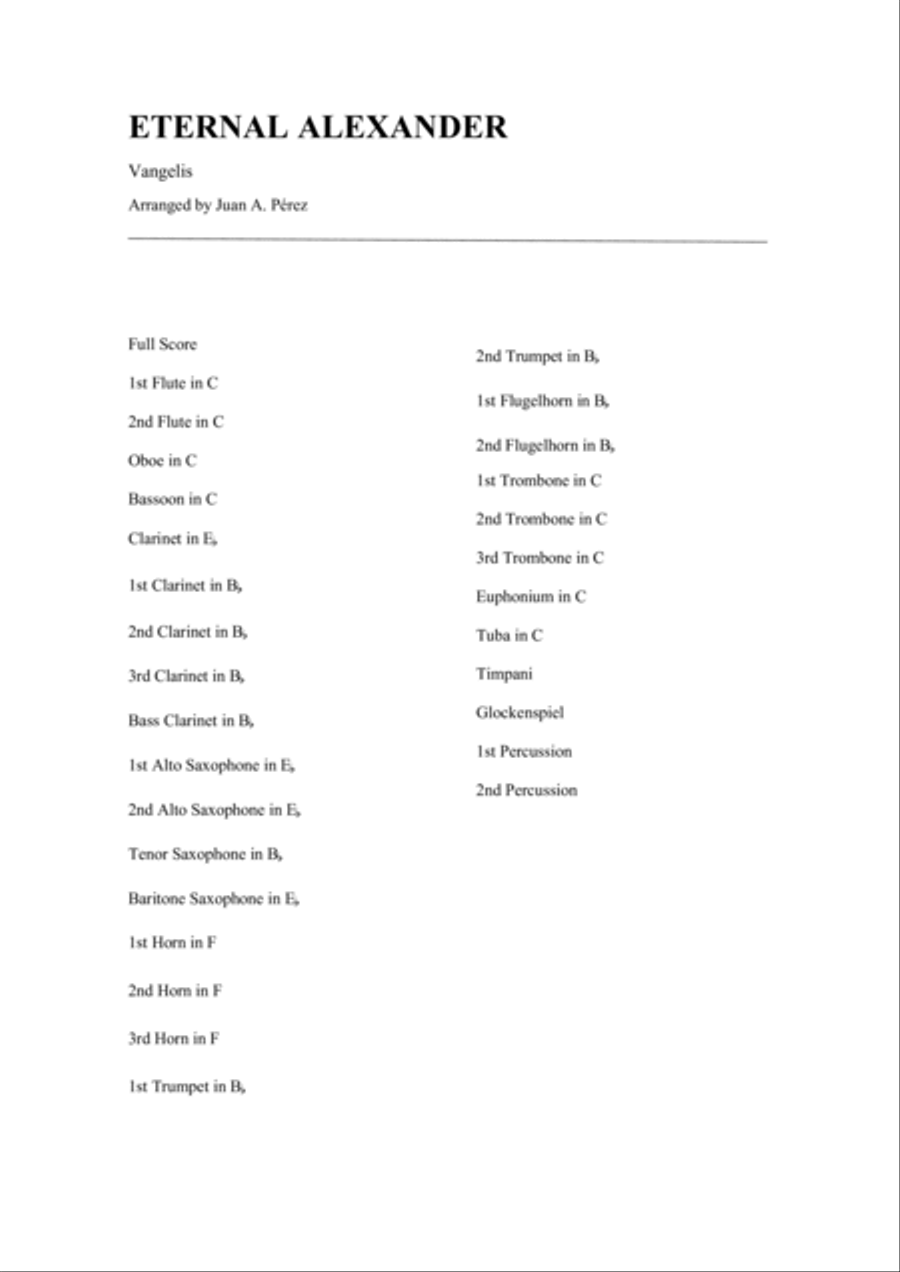 Eternal Alexander Eternal Alexander Concert Band scores gallery preview page 2