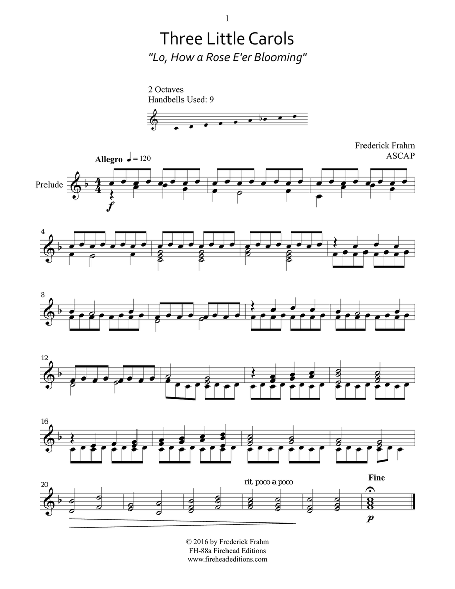 Three Little Carols (TC) Handbell Choir scores gallery preview page 1