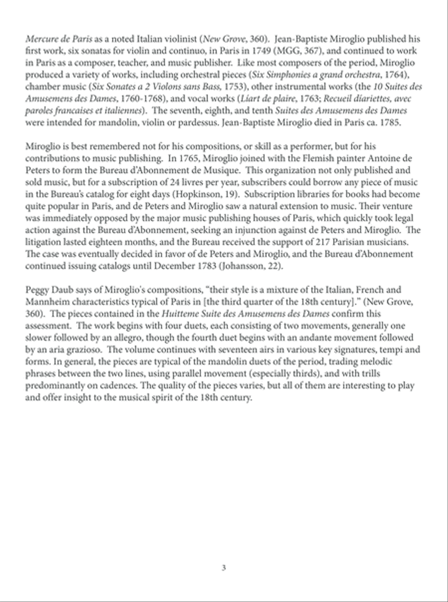 18th Century Mandolin Duets of Jean-Baptiste Miroglio Mandolin scores gallery preview page 4