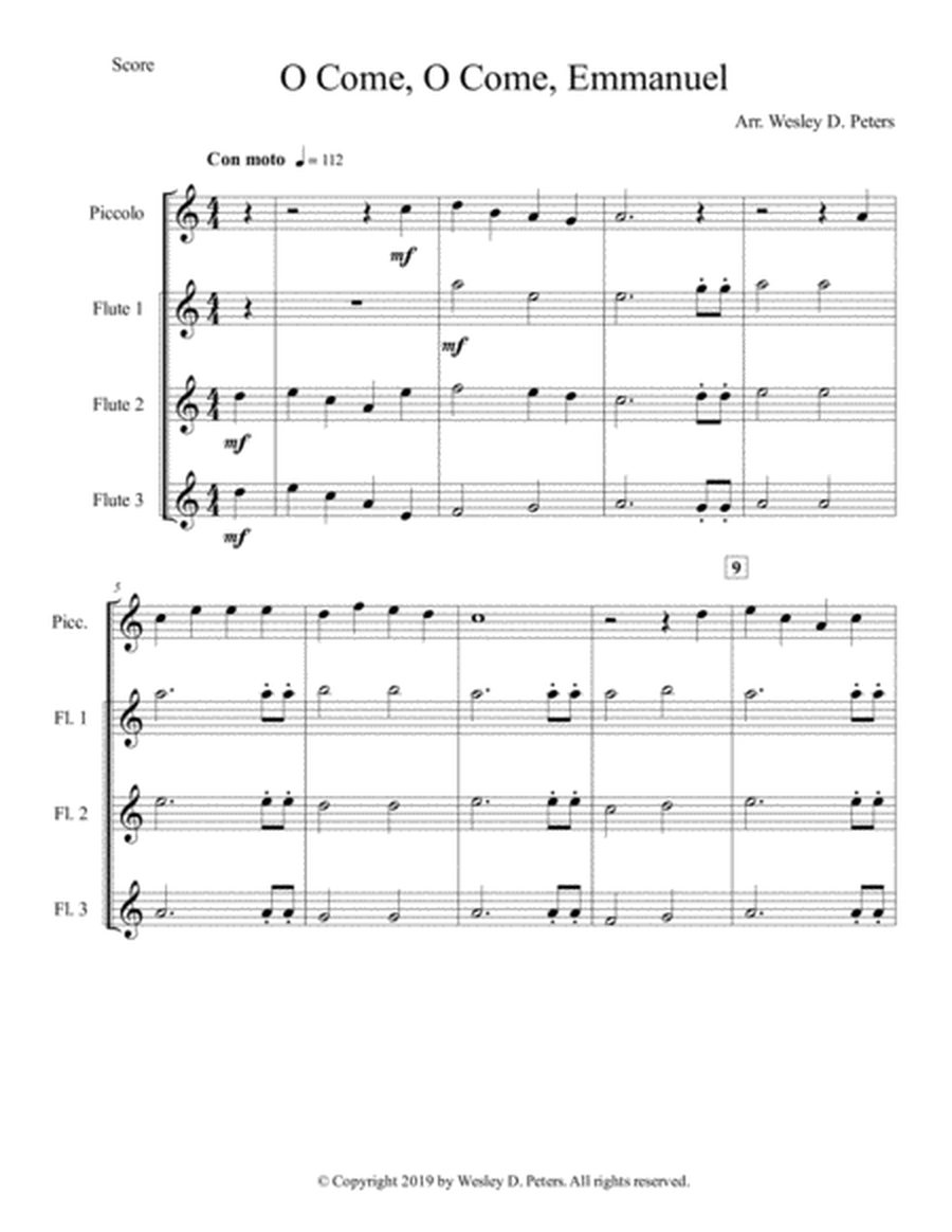 O Come, O Come, Emmanuel (Flute Quartet) image number null