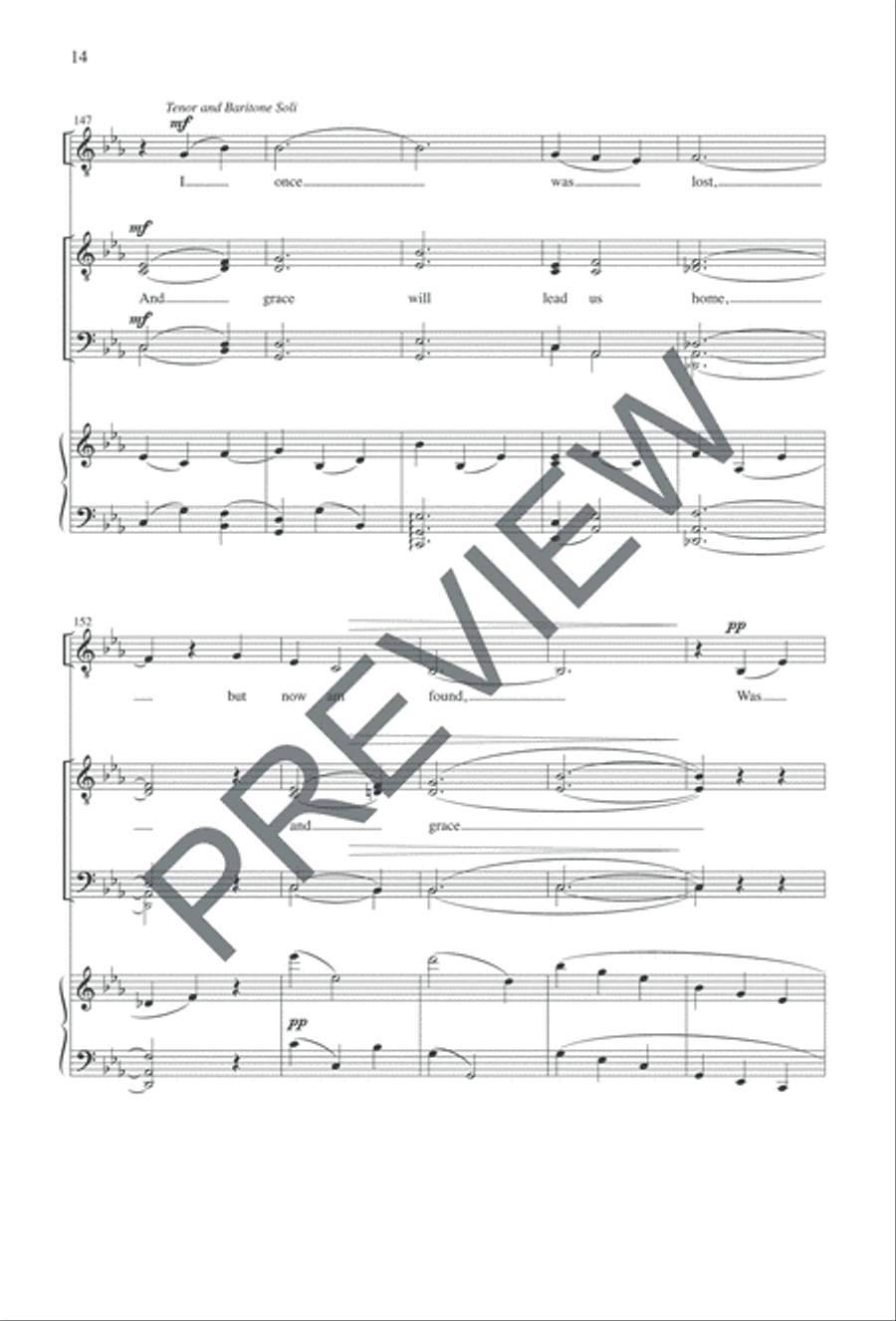 Choral Reflection on Amazing Grace - TTBB edition TTBB scores gallery preview page 14