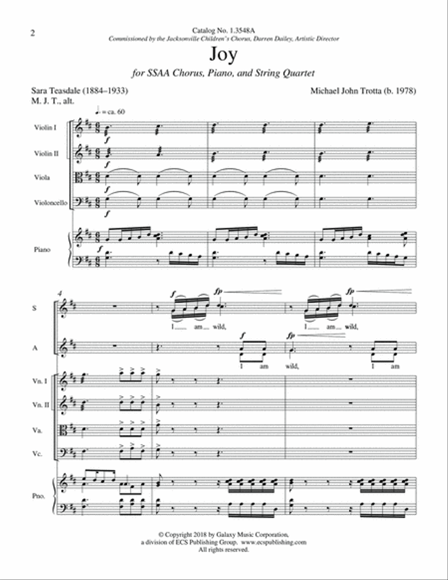 Joy from I Will Sing to the Stars Choir scores gallery preview page 3