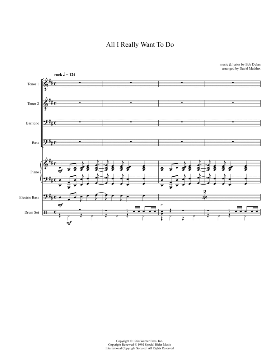 All I Really Want To Do Small Ensemble scores gallery preview page 1