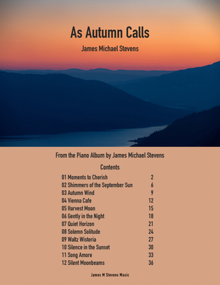 Book cover for As Autumn Calls Piano Book