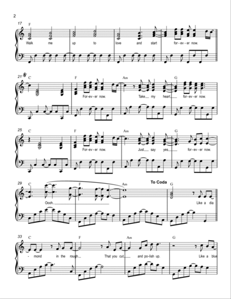 Forever Now (Just Say Yes) Piano Solo scores gallery preview page 2
