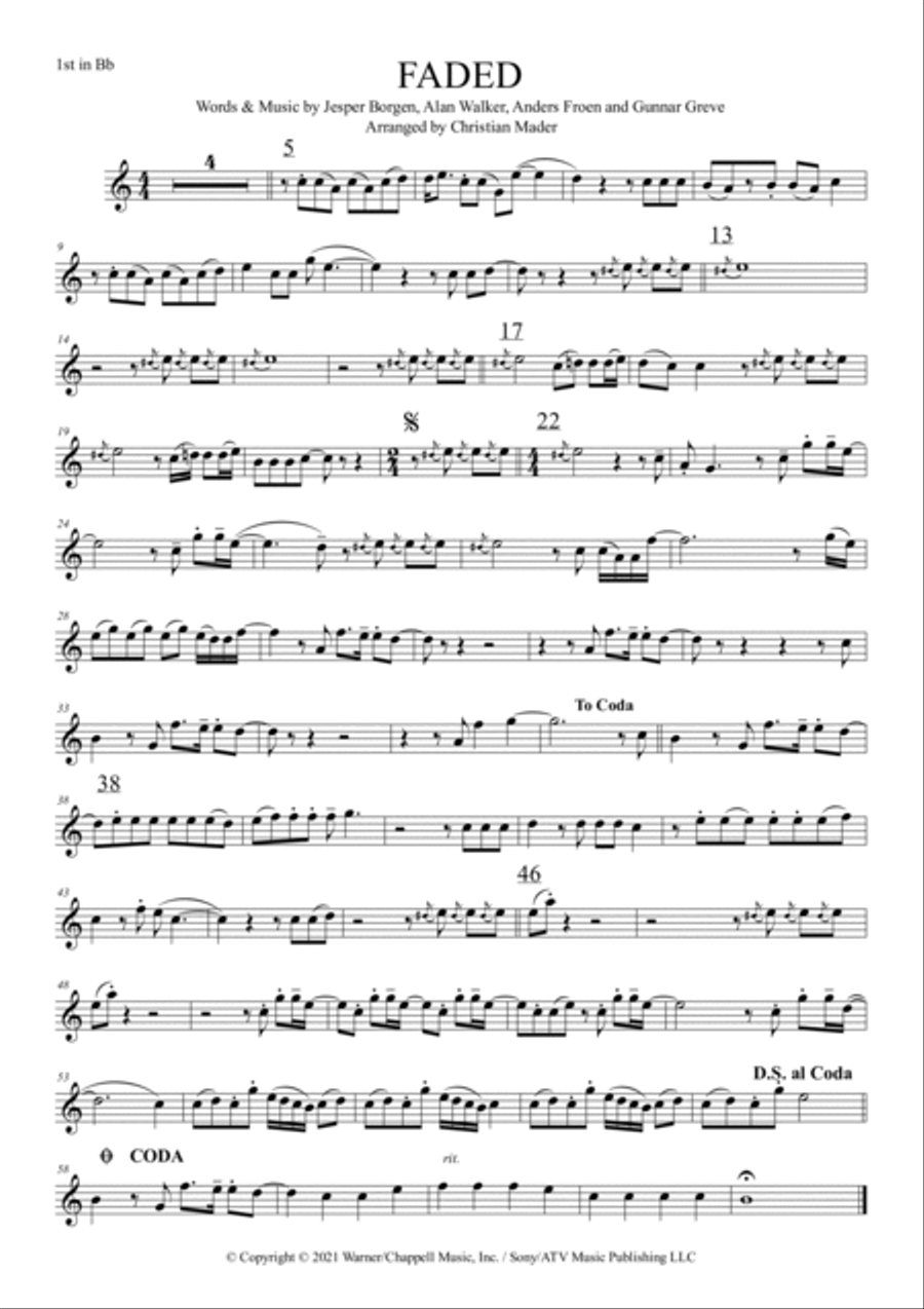 Faded Trombone Duet scores gallery preview page 3