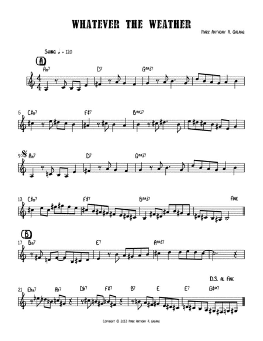 Whatever The Weather Jazz Ensemble scores gallery preview page 1