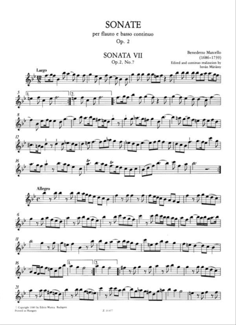 12 Sonate op. 2 Vol. 2 Flute Solo scores gallery preview page 2