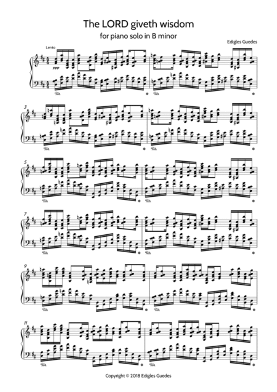 The LORD giveth wisdom Piano Method scores gallery preview page 2
