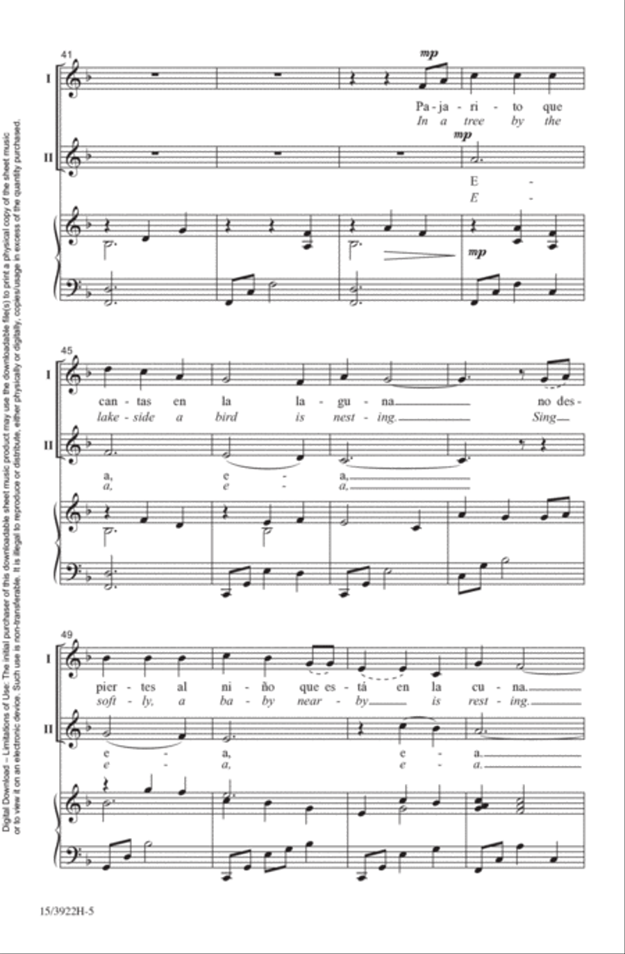 Ea la Nana Ea la Nana 4-Part scores gallery preview page 5