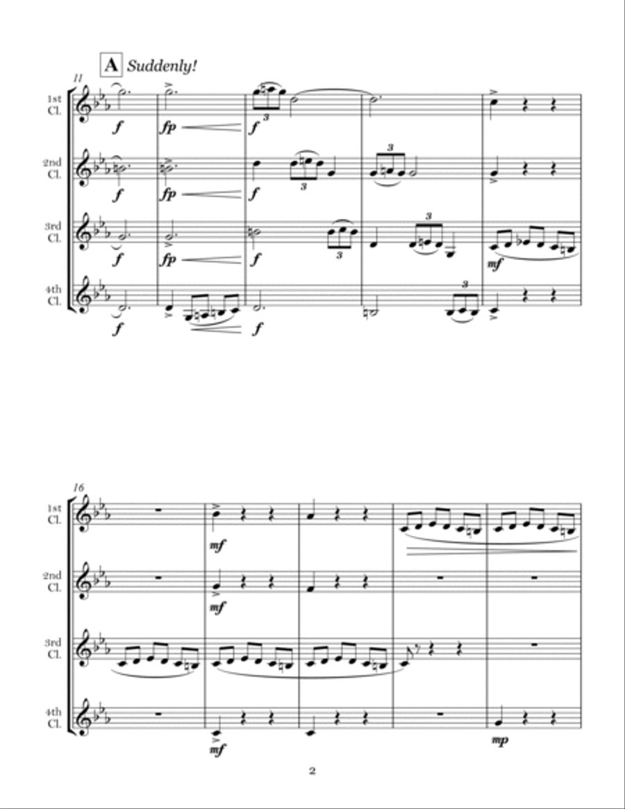 Dancing Devil (clarinet quartet) Clarinet Quartet scores gallery preview page 2