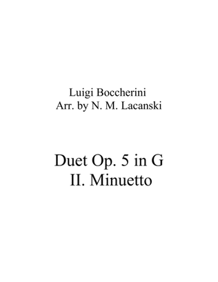 Duet Op. 5 in G II. Minuetto