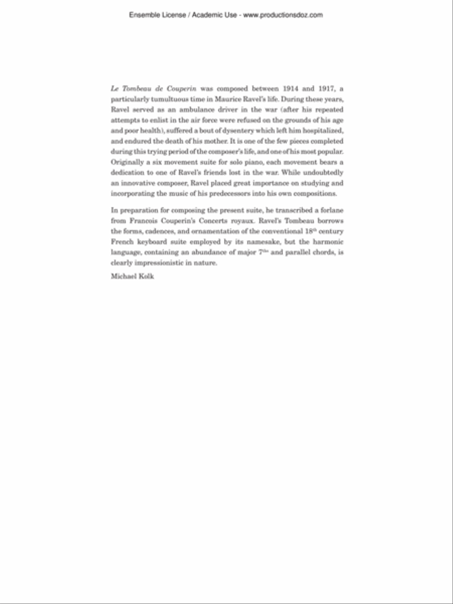 Le Tombeau de Couperin (extraits) Classical Guitar scores gallery preview page 2