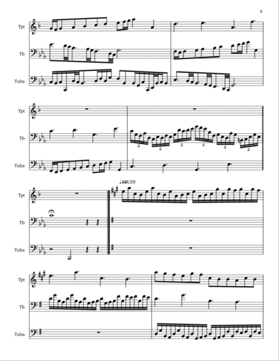 Intermezzi Laus Deo for Brass Trio Brass Trio scores gallery preview page 6