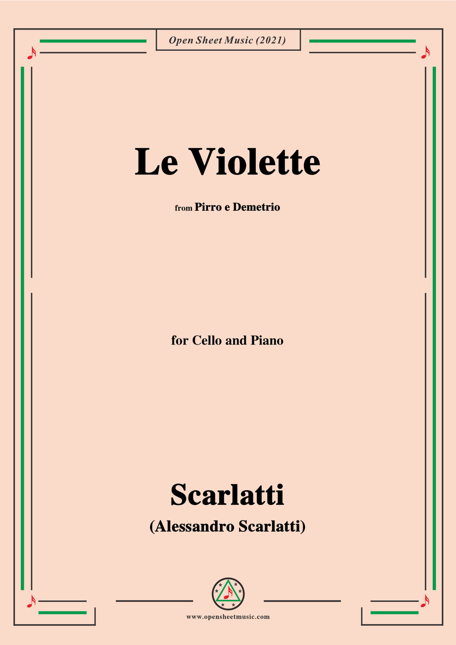 Scarlatti-Le Violette,from Pirro e Demetrio,for Cello and Piano