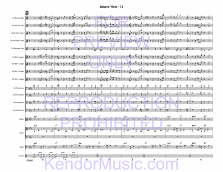 Salsero Viejo (Full Score) Jazz Ensemble scores gallery preview page 13