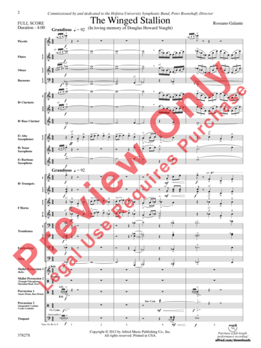 The Winged Stallion Concert Band scores gallery preview page 3