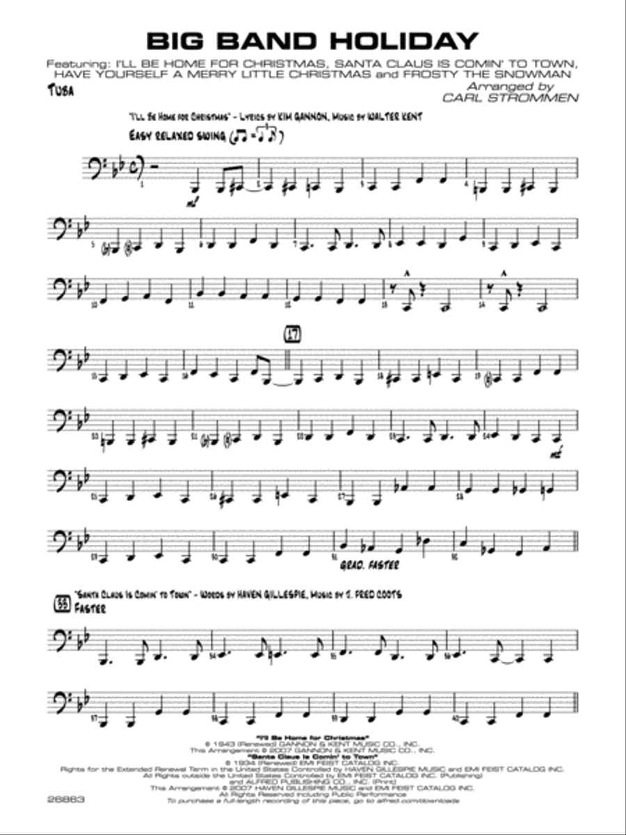 Big Band Holiday: Tuba Jazz Ensemble scores gallery preview page 1