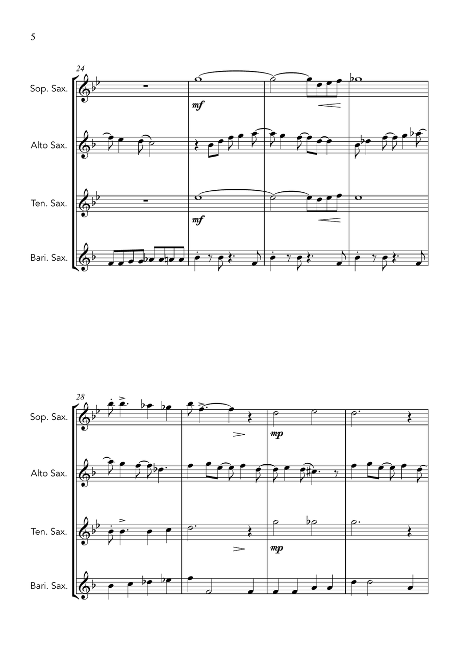All I Want For Christmas Is You Saxophone Quartet scores gallery preview page 6