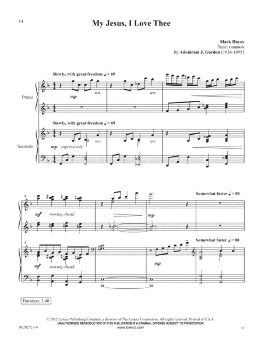 Four-Hand Favorites for Lent and Easter Piano Duet scores gallery preview page 6