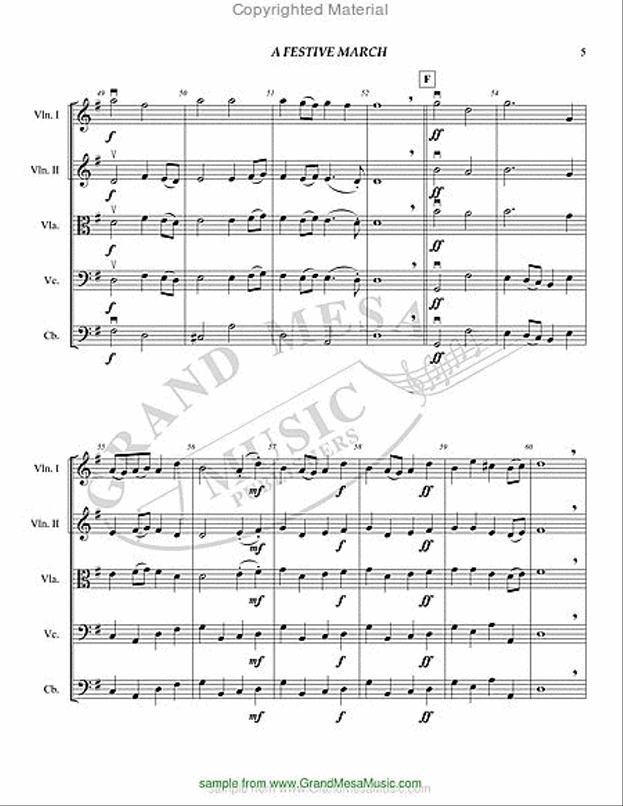 A Festive March String Orchestra scores gallery preview page 6