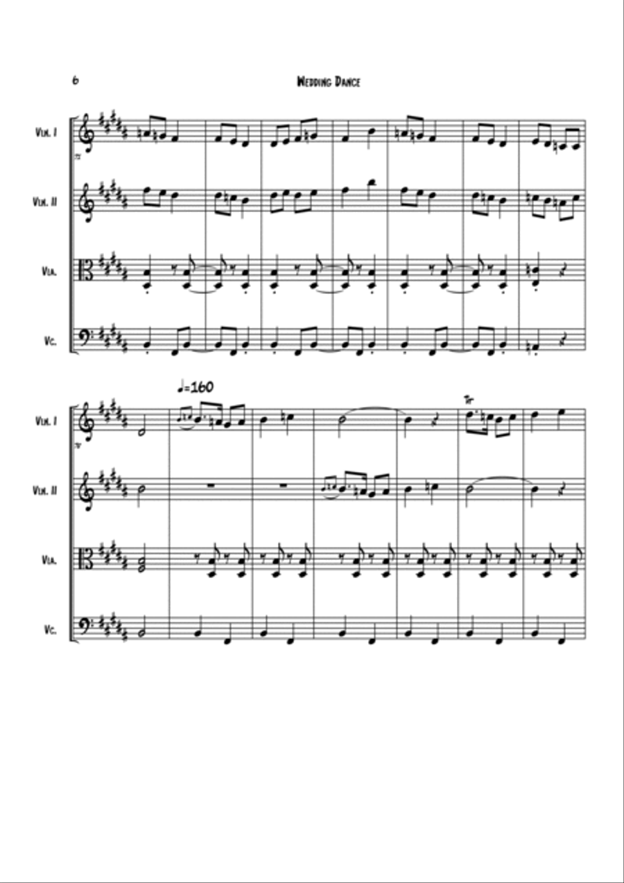 Jewish Wedding Dance String Quartet scores gallery preview page 6