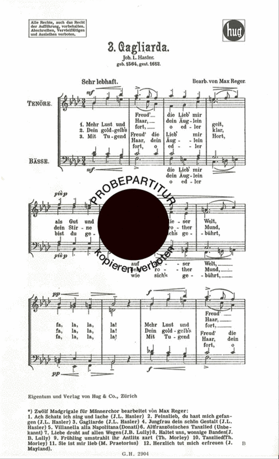 Gagliarda Men's Choir scores gallery preview page 1