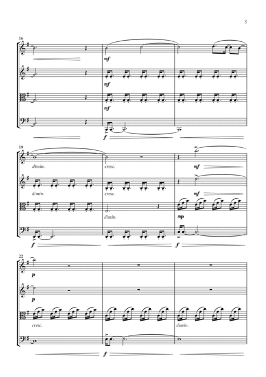 Stranger Things Main Title Theme String Quartet scores gallery preview page 3