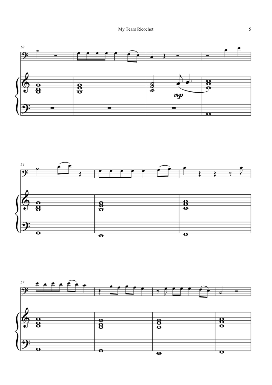 My Tears Ricochet Chamber Music scores gallery preview page 5