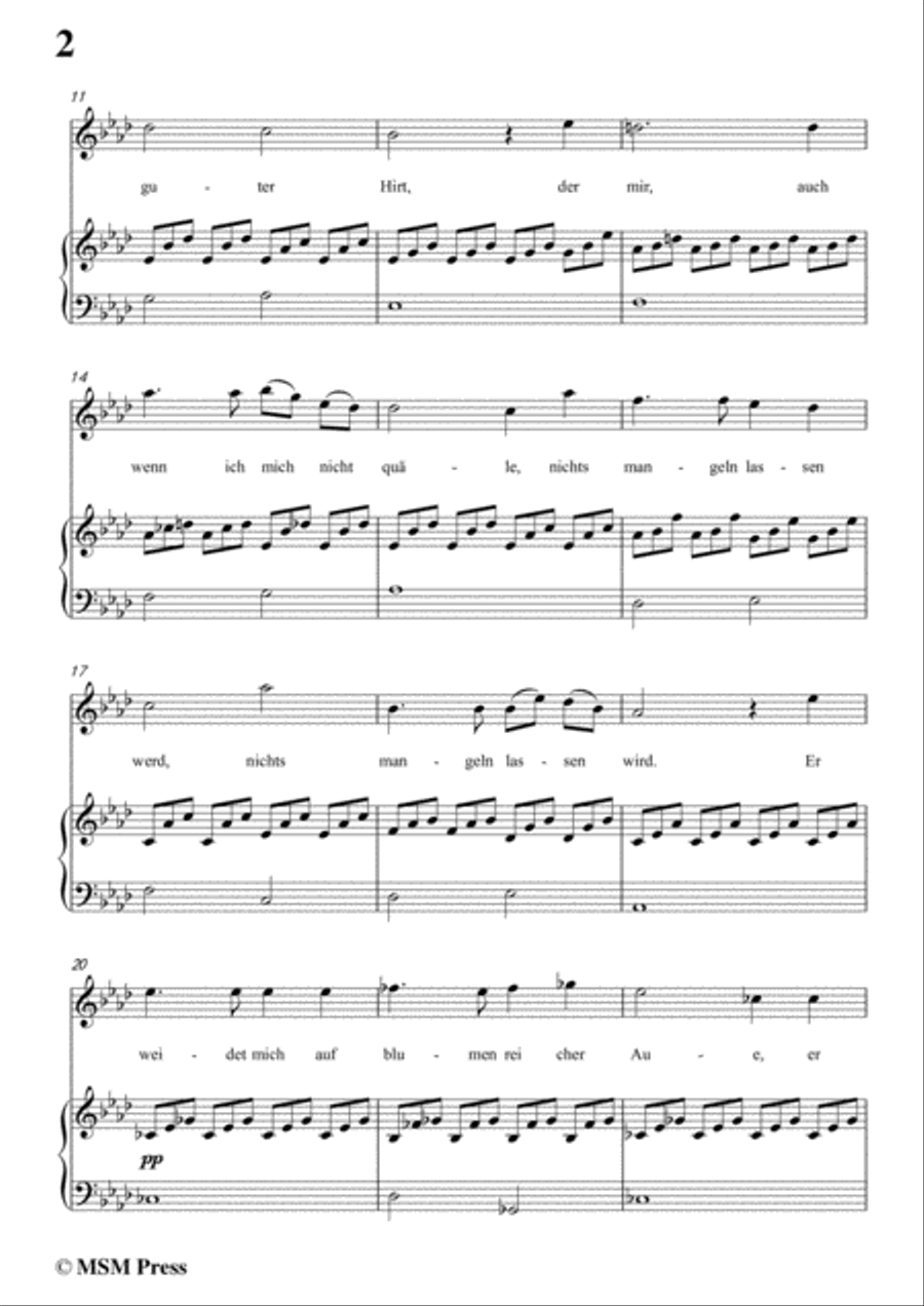 Schubert-Der Gute Hirte,in A flat Major,for Voice&Piano Voice scores gallery preview page 4