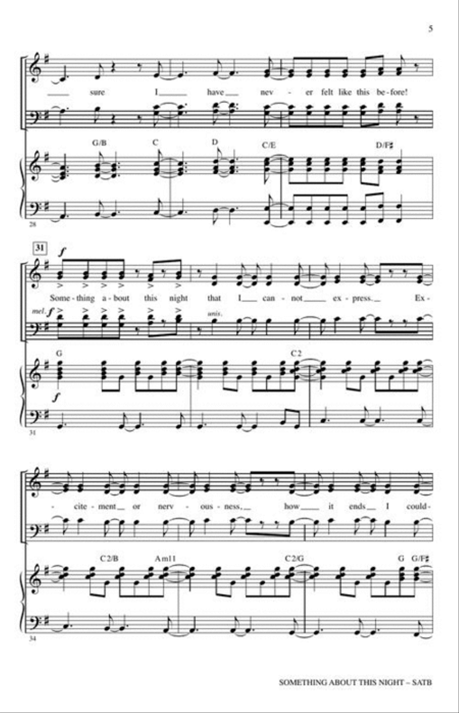 Something About This Night (from Finding Neverland) 4-Part scores gallery preview page 4