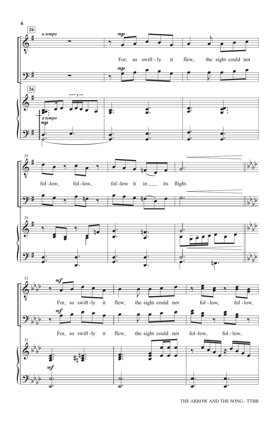 The Arrow And The Song TTBB scores gallery preview page 4