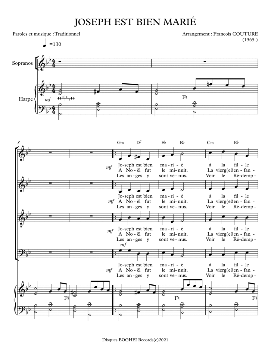 JOSEPH EST BIEN MARIÉ 4-Part scores gallery preview page 1