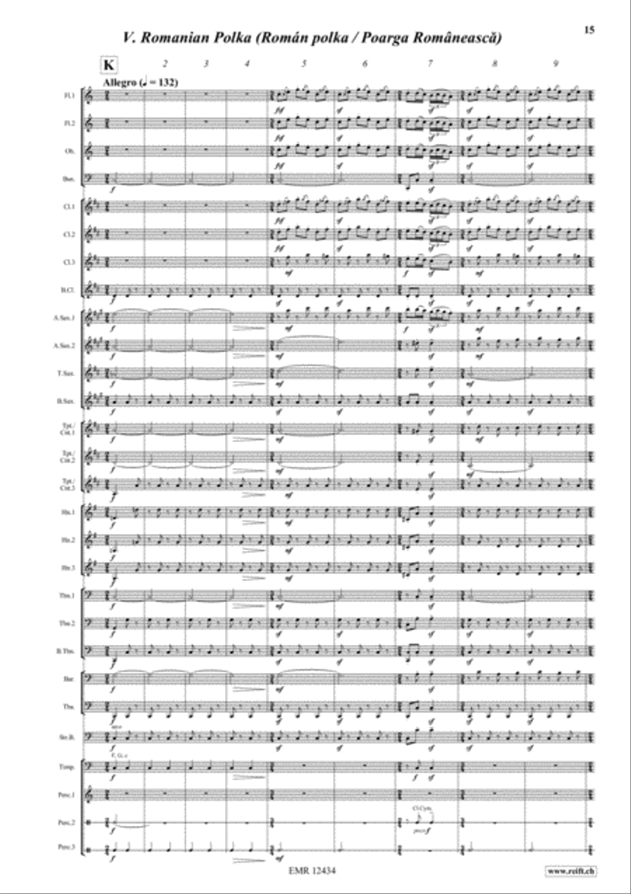 Romanian Folk Dances Concert Band scores gallery preview page 11