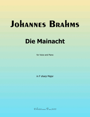 Book cover for Die Mainacht, by Brahms, in F sharp Major