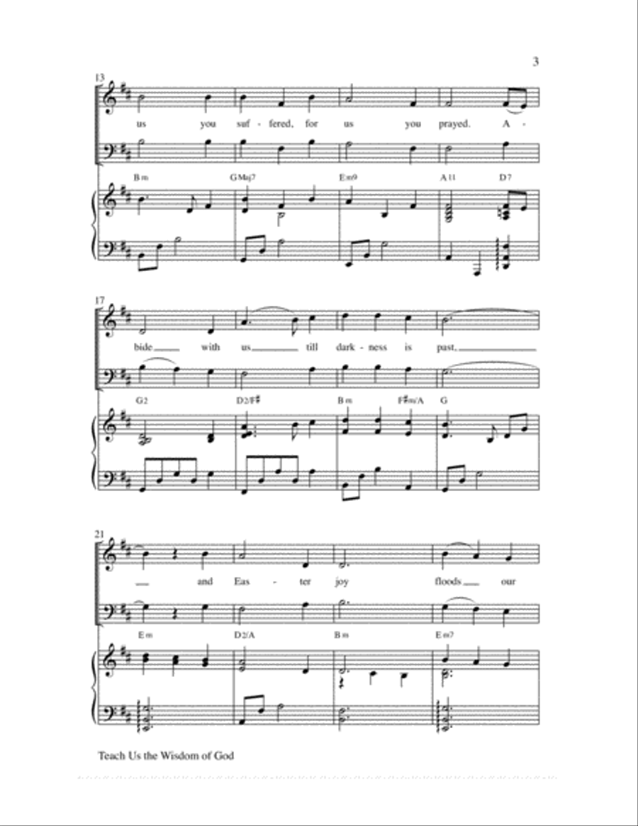 Teach Us the Wisdom of God 4-Part scores gallery preview page 3