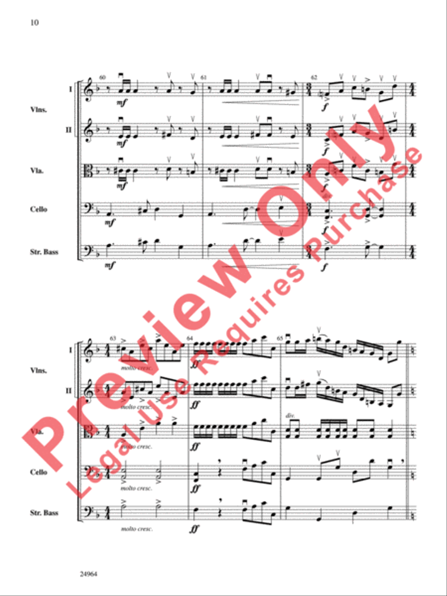 Ode to the Plains and Wild Horses Running (from American Serenade) String Orchestra scores gallery preview page 11