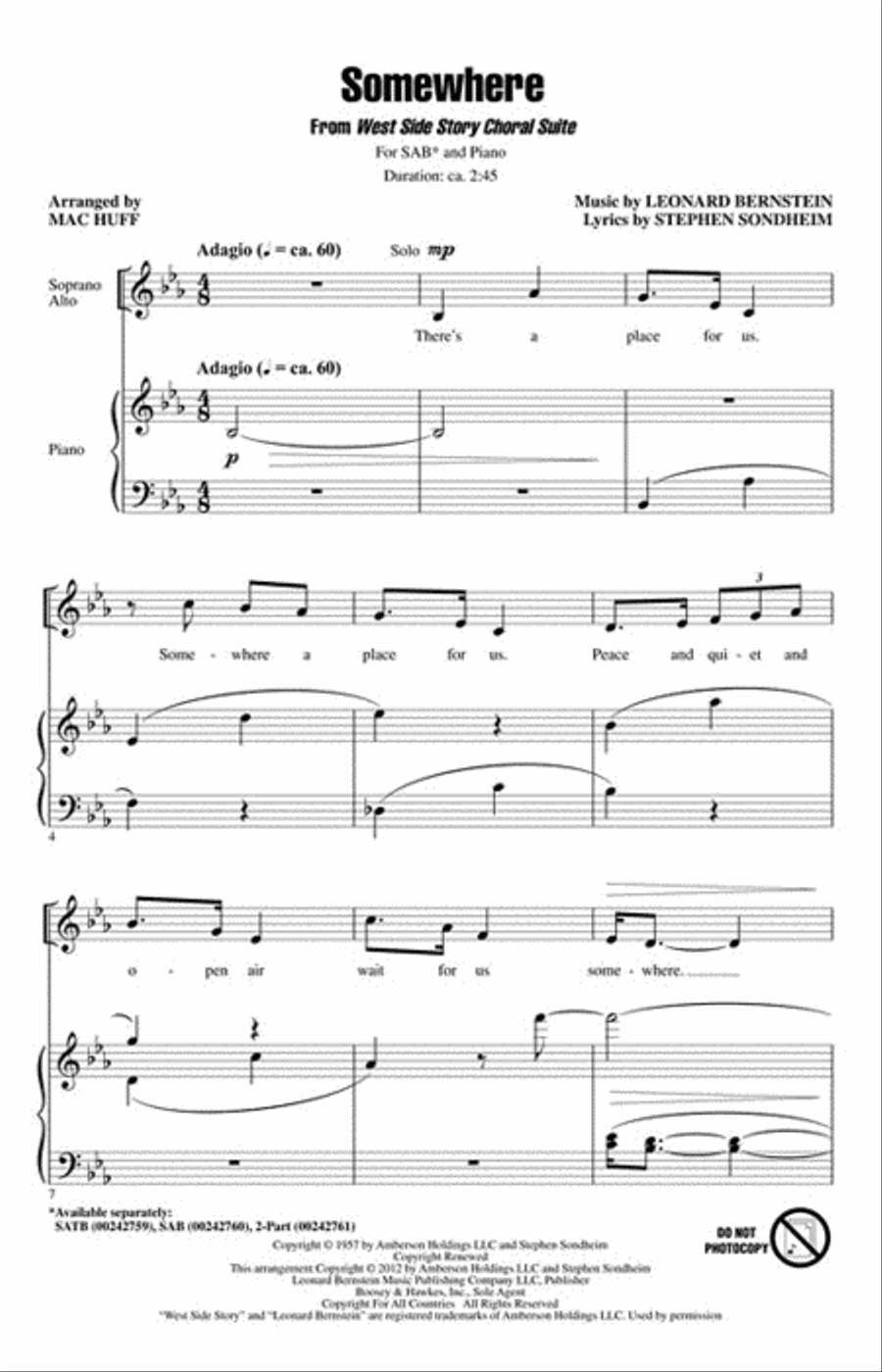 Somewhere Somewhere 3-Part scores gallery preview page 2