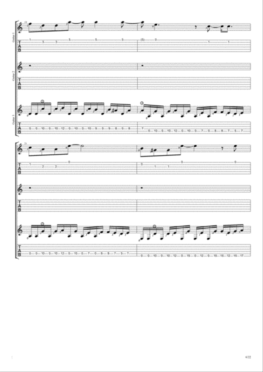 Hysteria Guitar Tablature scores gallery preview page 6