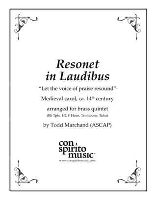 Resonet in Laudibus ("Joseph Dearest, Joseph Mine") - brass quintet