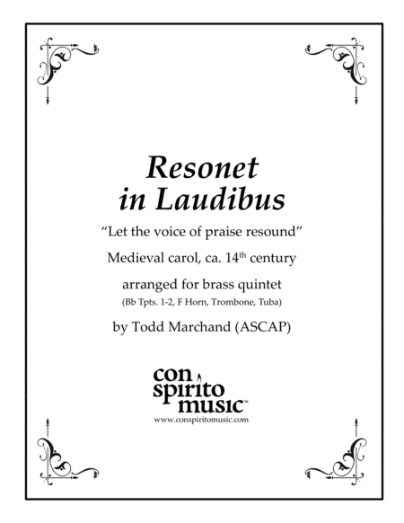 Resonet in Laudibus ("Joseph Dearest, Joseph Mine") - brass quintet image number null