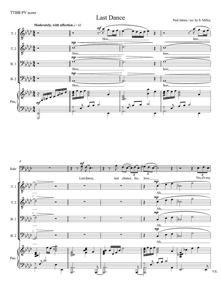 Last Dance Last Dance TTBB scores gallery preview page 1