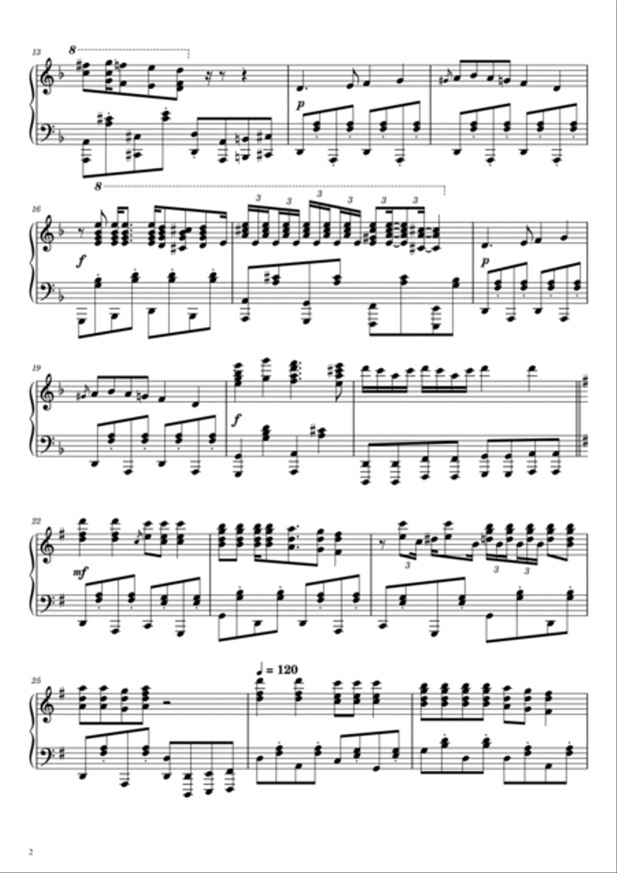Rasputin Piano Solo scores gallery preview page 2
