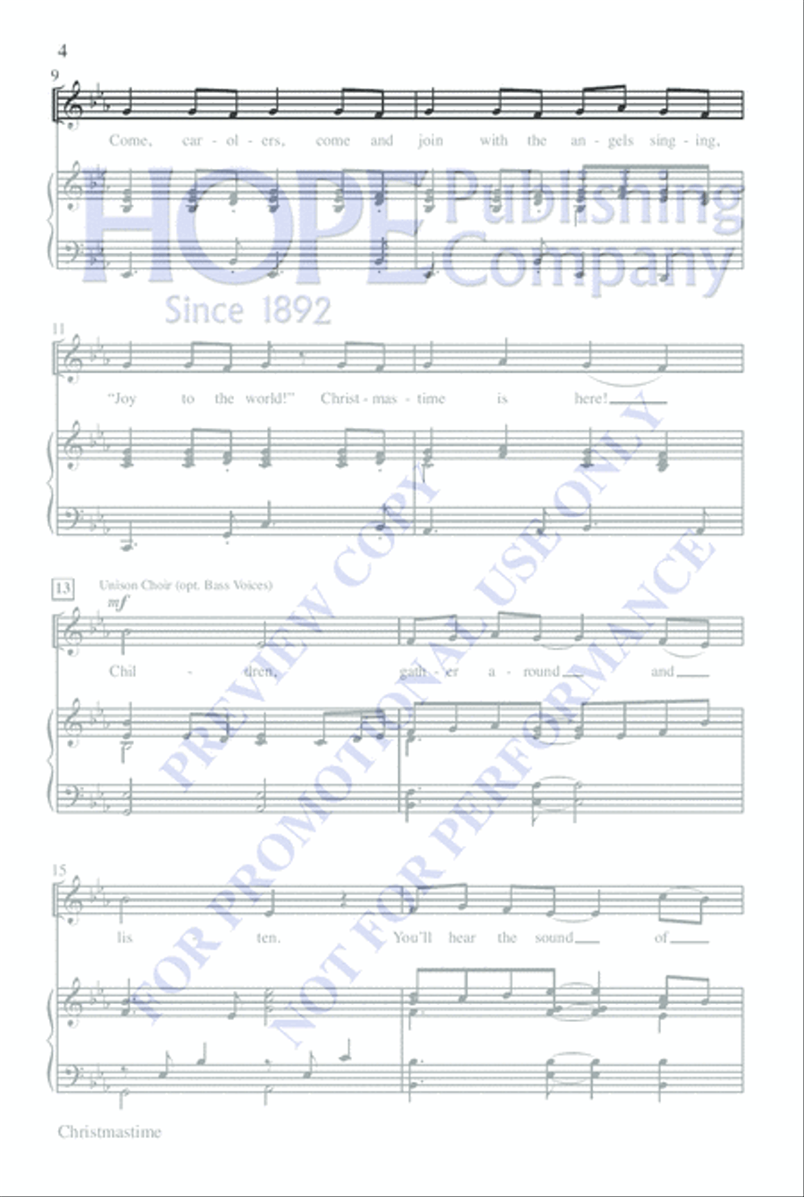 Christmastime Unison Choir scores gallery preview page 3