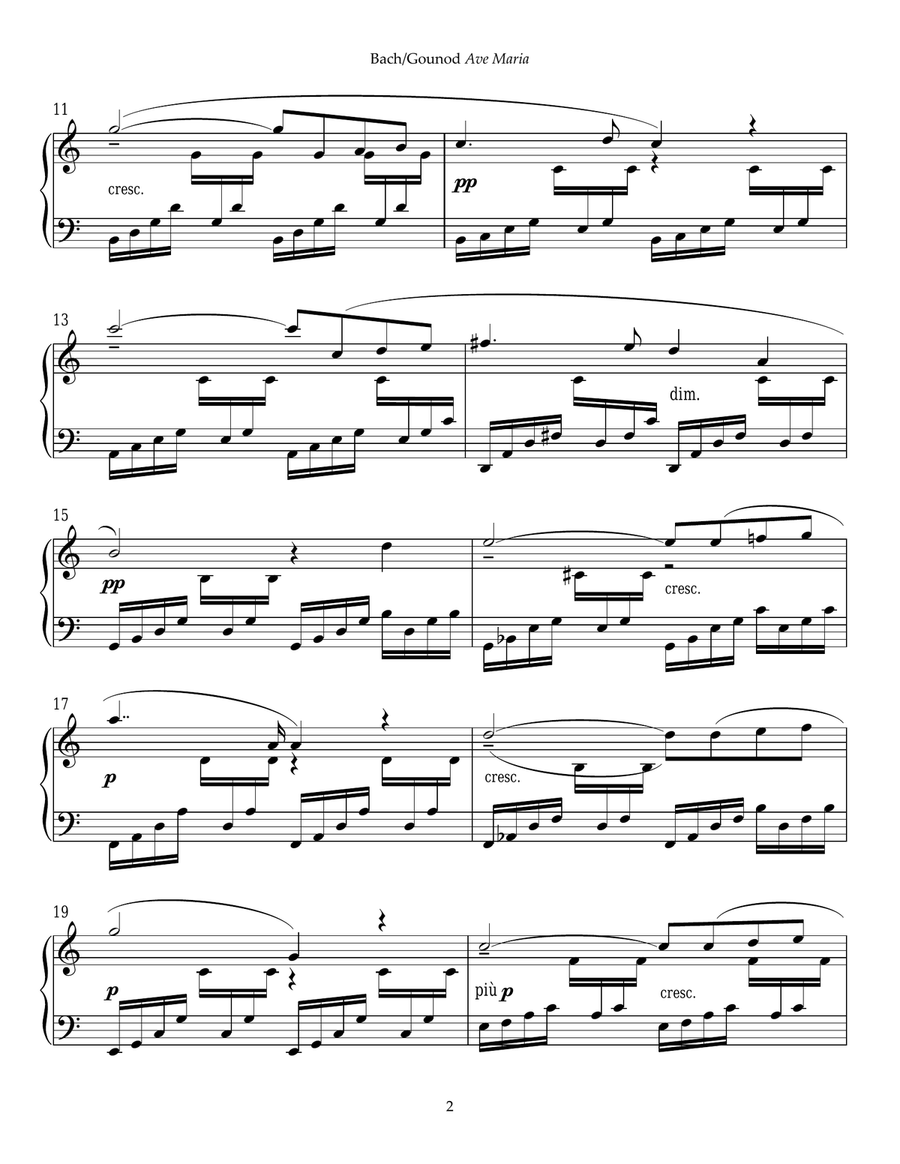 Ave Maria Piano Solo scores gallery preview page 2